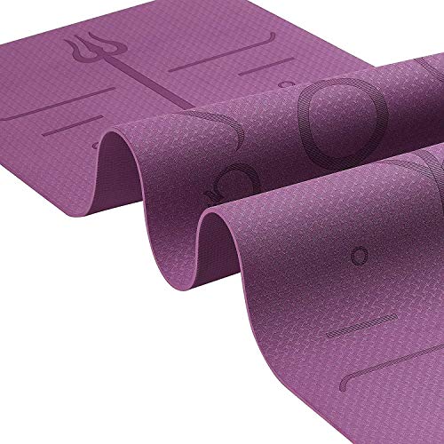 Tapete Yoga TPE 6mm Linhas Corporais Roxo