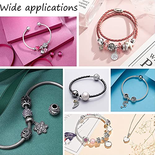UNICRAFTALE 60pcs 2 Colors 4mm In Diameter 304 Stainless Steel Tube Bails Rondelle Bail Beads Hanger Links Metal Loop Bails Connector Charms Beads Bar Loose Spacer Bead for Bracelet Jewelry Making - Image 4