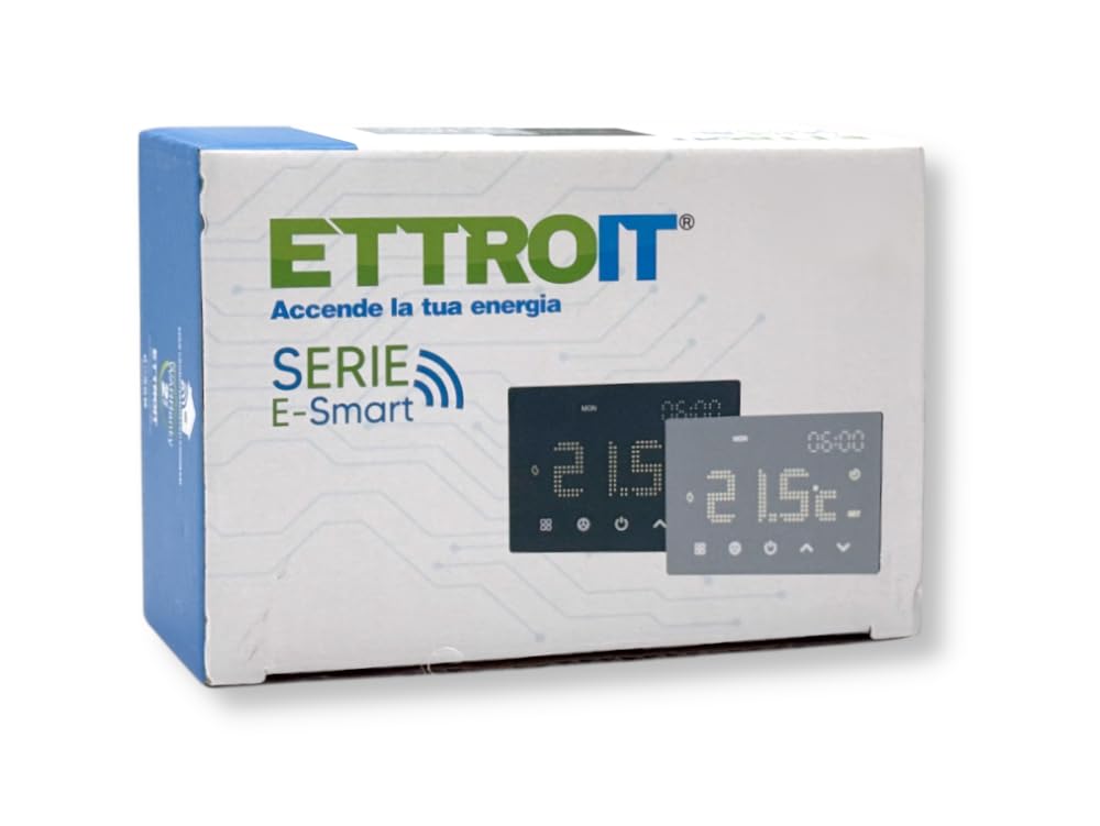 ETTROIT ETWF4302 CRONOTERMOSTATO TOUCH SCREEN AC 230V SMART WI-FI DA INCASSO SU SCATOLA 503 NERO GESTIBILE DA APP