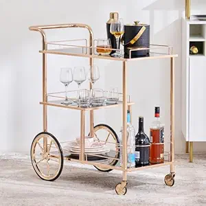 Home Centre Clair Serving Trolley Gold Colour