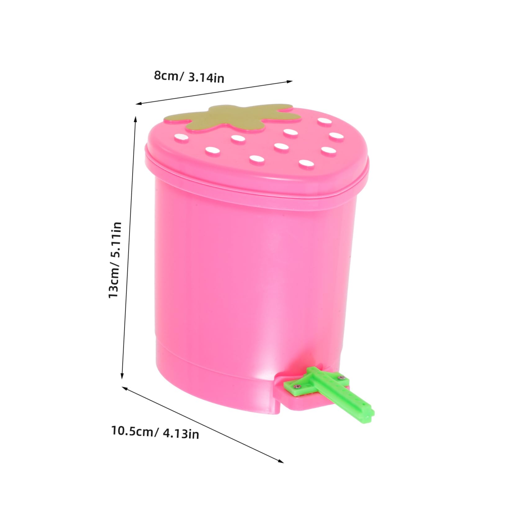 TOYANDONA Strawberry Wastebasket Bucket Plastic Waste Bin Mini Trash Holder Kawaii Small Garbage Can for Desk Office Home