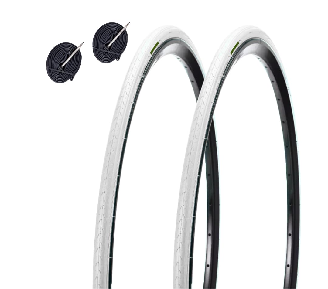 2 COPERTONCINI COLORATI 700X23C (23-622) + CAMERE VALVOLA PRESTA PNEUMATICI SLICK FIXED PER BICICLETTA DA CORSA GOMME STRADA ROAD