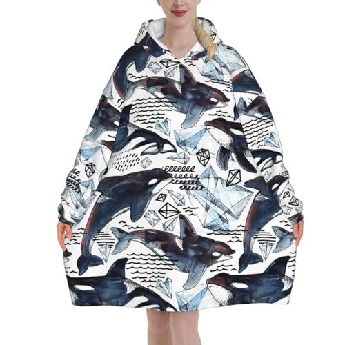 Couverture à capuche orque pour stopper le froid à la maison