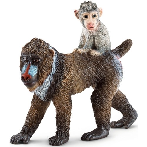 Preisvergleich Produktbild SCHLEICH 14716 - Mandrill Weibchen mit Baby, Minifigur
