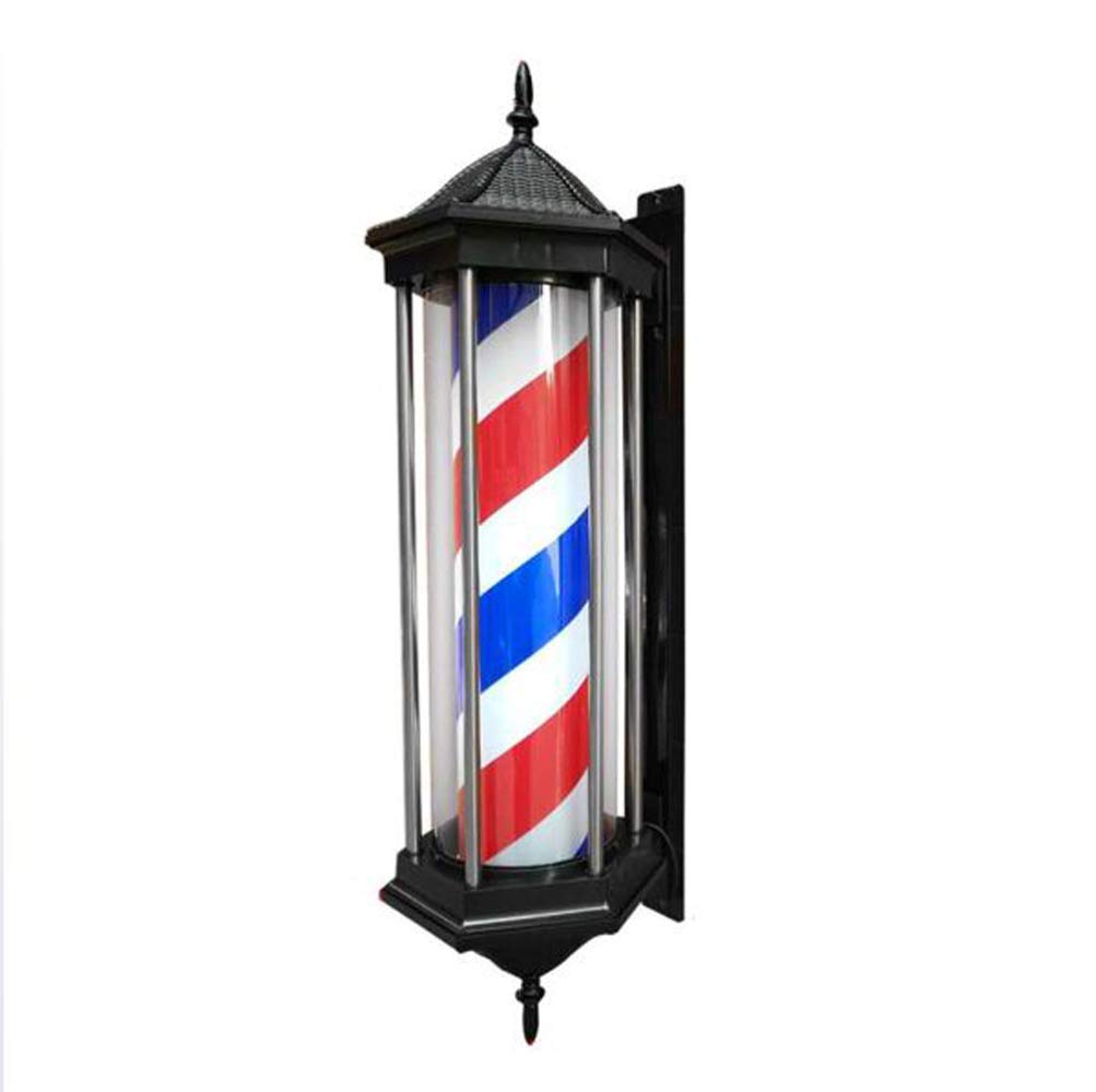 Lampada da barbiere impermeabile, luce rotante a LED, con strisce rosse, bianche e blu, lampada da parete a risparmio energetico per parrucchieri