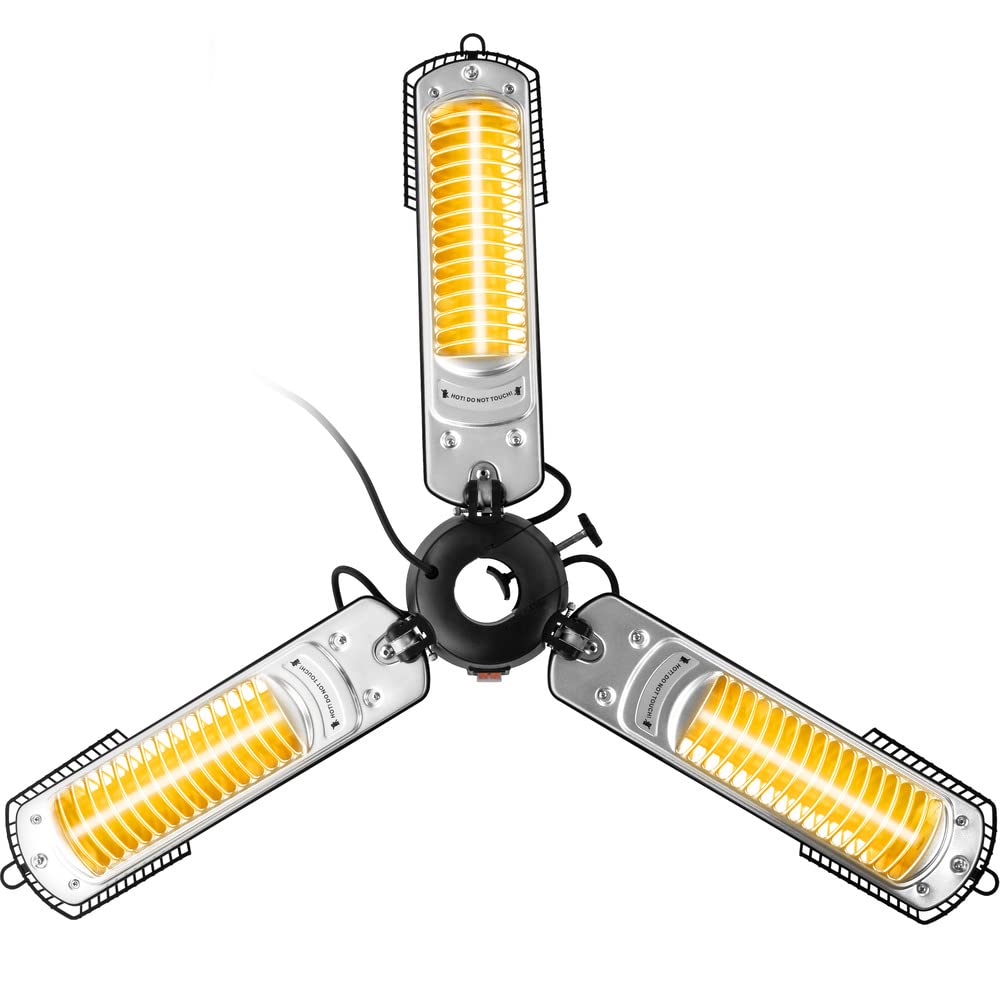 TROTEC Schermo Riscaldamento a infrarossi IR 2005 SC - Potenza di riscaldamento 700 W / 1300 W / 2000 W - 3 pale riscaldatore a infrarossi per terrazza
