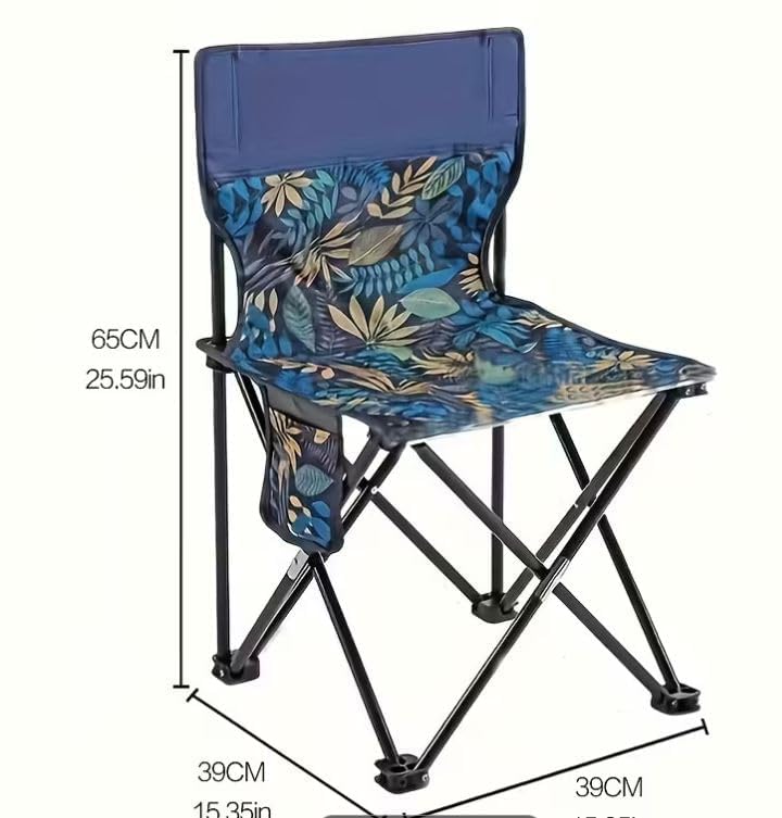 Image of Portable Folding Camping Chair with Carry Bag, Frame Outdoor Travel Chair for Picnic, Garden, Balcony & Fishing, Comfortable Wide Seat with Arm Support(Multicolor) (Army Chair)