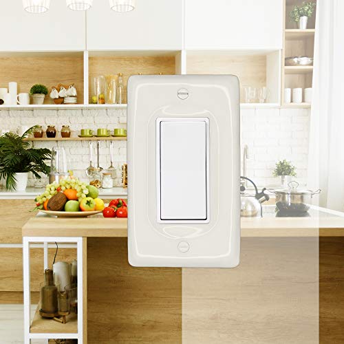 Atron, Porcelain Decorative Switch plate, Wall plate, Cover, Rectangular White, Rocker - 3002R - Thumbnail 2