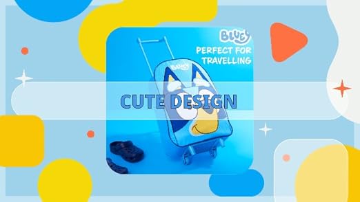 Bluey Kinderbagagekoffer, Opvouwbare Trolleytas, 39 X 27 Cm, 2 Wielen Uitschuifbaar Handvat Reistas Met Blauw One Size Koffer 669598031