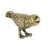 TEAMWILL Small Brass Metal Statue Ornament Animal Figurines Figurine House Office Table Decoration (Owl)