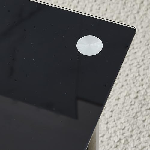 Miniatura 5 de Mesa auxiliar de cristal de 2 niveles, mesa auxiliar de esquina para sala de estar, mesa de centro pequeña con estantes de almacenamiento, mesa de