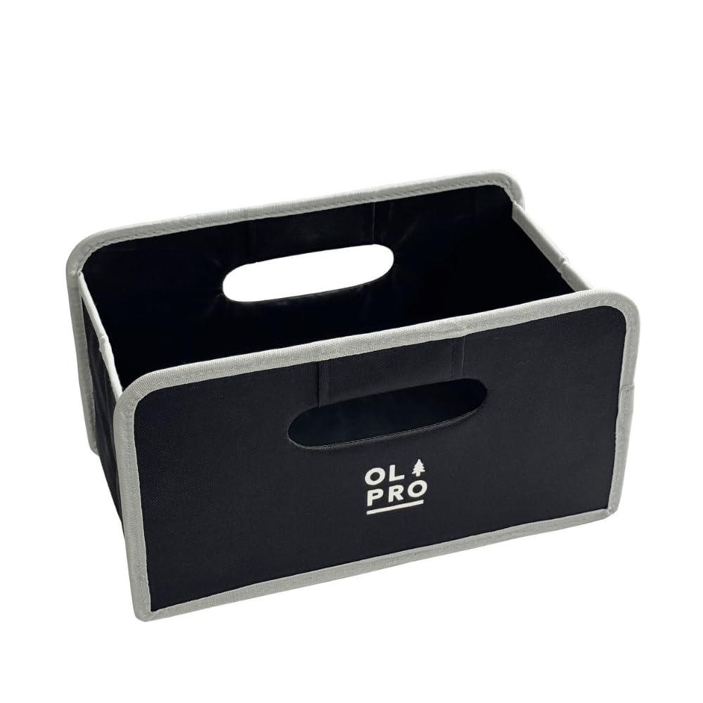 Olpro Grey 6L Folding Storage Box – Fabric Storage Box | Collapsible Cube For Kallax Shelves, Wardrobe Or Bedroom | Soft Tidy Box For Clothes, Toys & Office Supplies