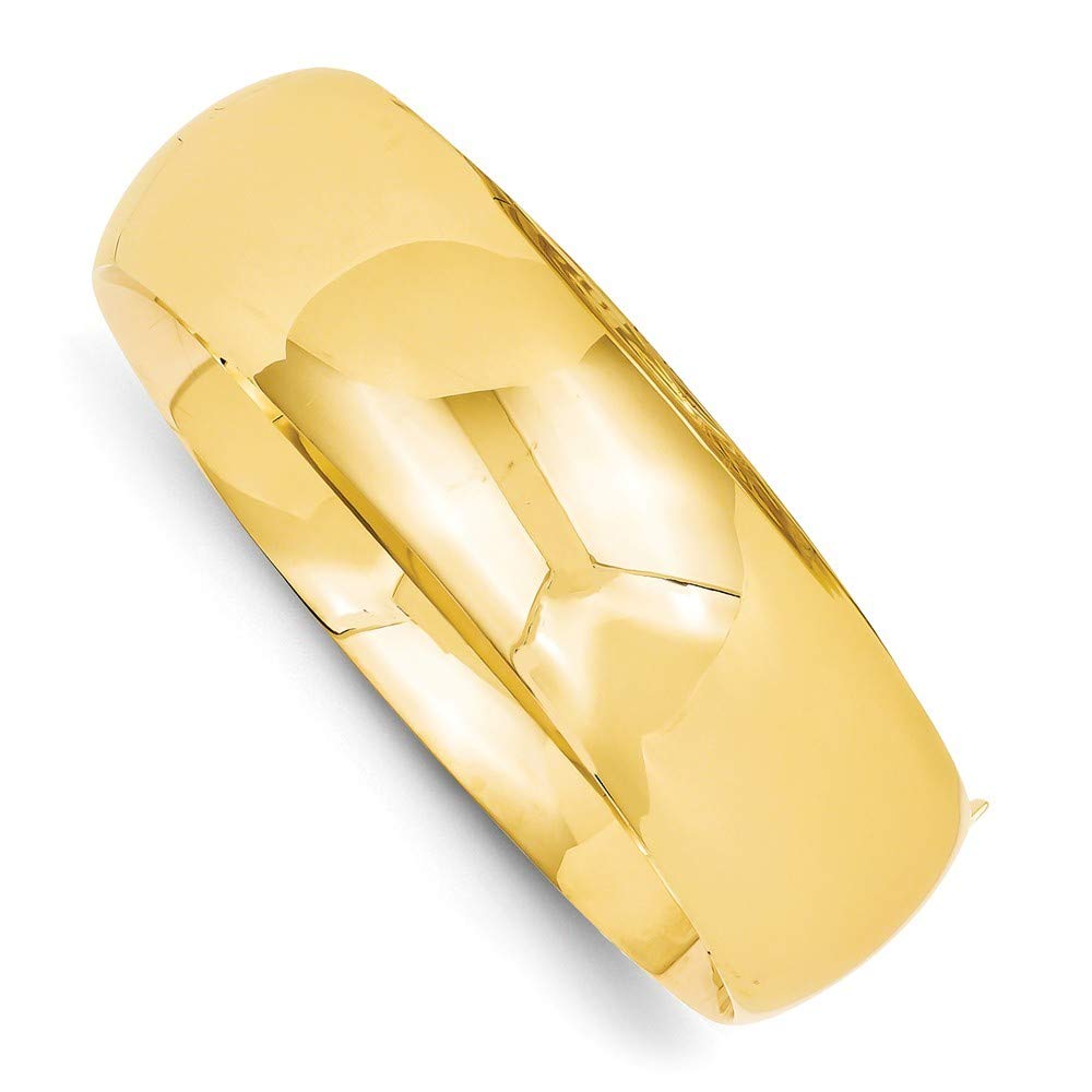 Roy Rose Jewelry 14K Yellow Gold 13 16 High Polished Hinged Bangle Bracelet Length inches
