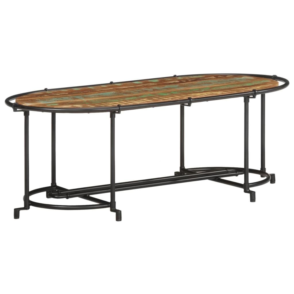 Homgoday Tavolino da caffè 110 x 55 x 40 cm, in legno massiccio recuperato, tavolino da tè, per soggiorno, sala ricevimenti per ospiti, ufficio e corridoio
