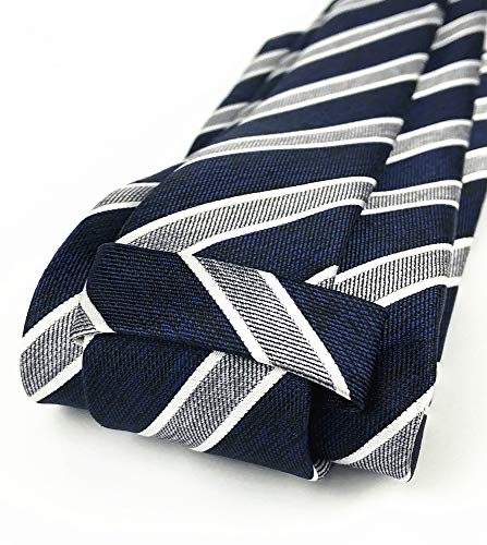 Image of Elfeves Men's Modern Striped Patterned Formal Ties College Daily Woven Neckties