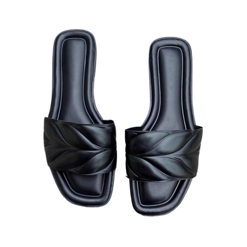 Leaf Patterned Flat Bottomed Sandals for Women Wearing Beach Sandals2