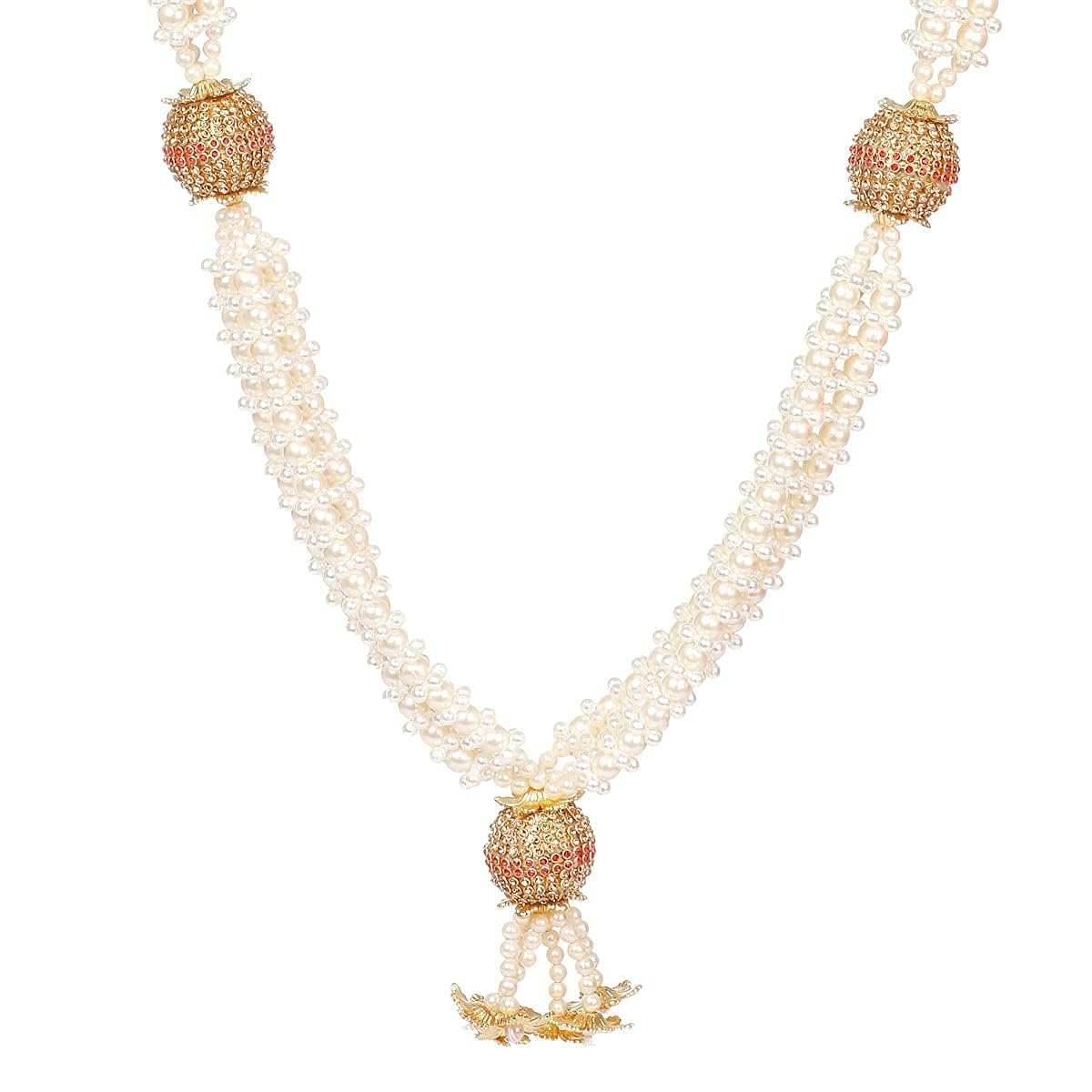 OSI OneStoreIndia Handmade Moti Mala Artificial Multicolor Pearl Garland/Moti Mala Haar for God Idol Photos Home & Temple Decoration 1