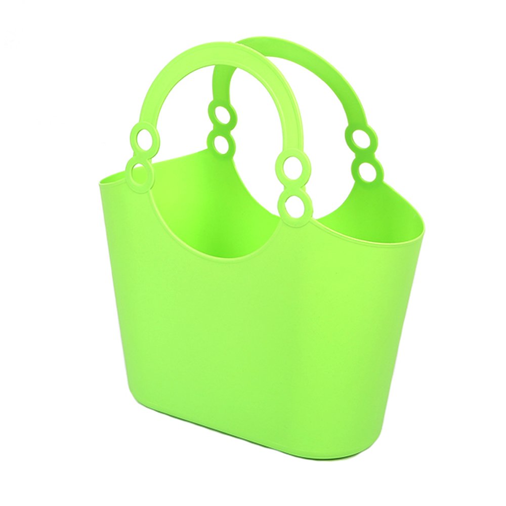 Boli Plastic Shopping Bag Beach Bag and Pool Tote Basket , 4 Colours. (GREEN)，BL7002-green