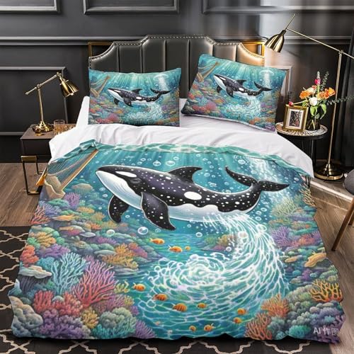 Housse de couette orque avec fermeture éclair cachée et microfibre douce lit de 220x240cm - 4