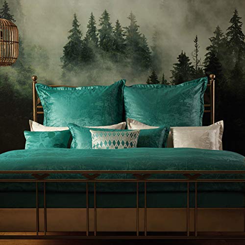Curt Bauer Parure de lit en Brocart damassé 2 pièces avec Housse de Couette 135 x 200 cm et taie d'oreiller 40 x 80 cm Calista Evergreen