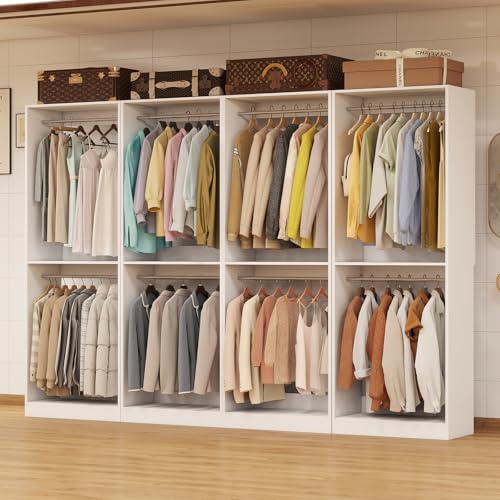 Closet System, 8FT Closet Organizer System Small Wood Walk-in Closet