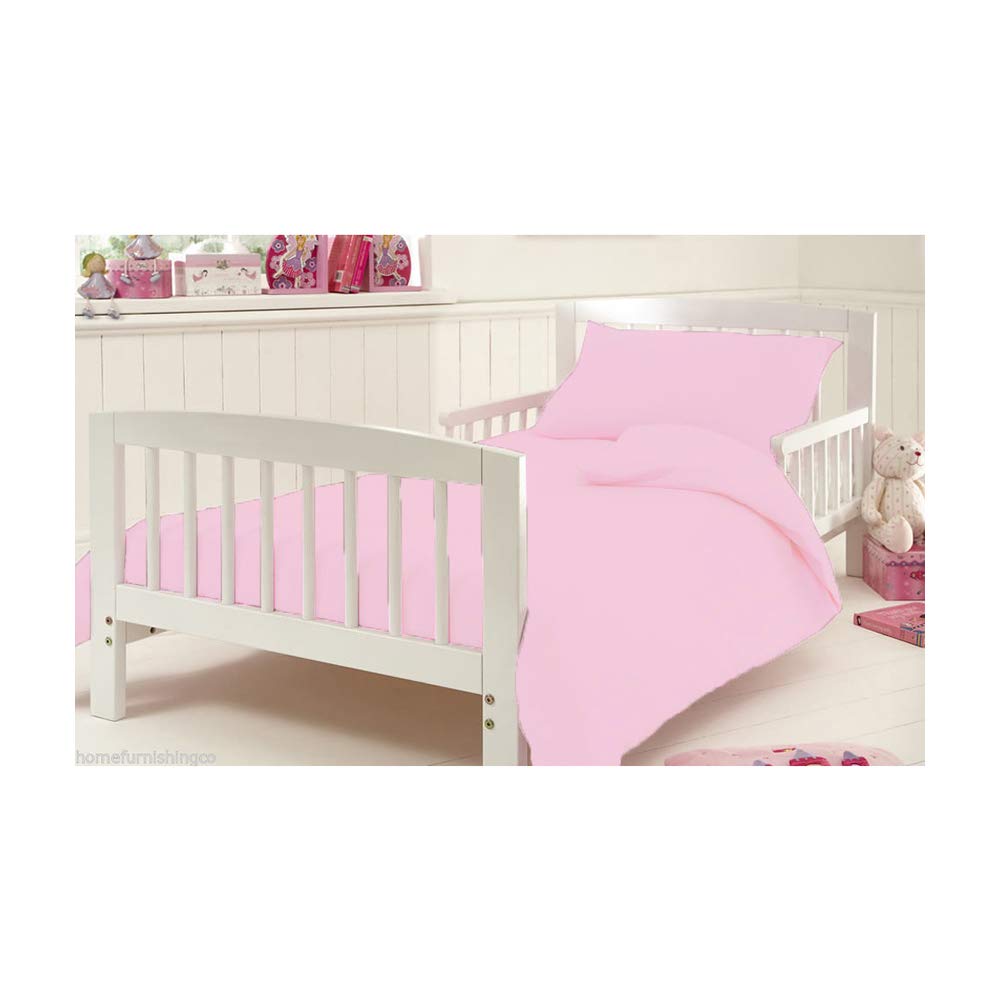 Flannelette Pillow Case for Cot Bed Thermal Toddler Baby Bed 100% Egyptian Cotton Pillowcase 60 x 40 Cm Approximately, Pink
