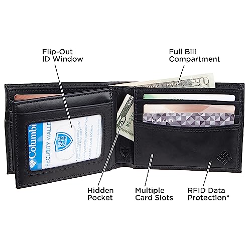 Columbia Men's Leather Extra Capacity Slimfold Wallet #TOP3