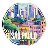 Brazil Sao Paulo City Sticker - Waterproof Vinyl Decal for Car Bumper, Water Bottle Laptop Luggage Bike Phone Cases Wall Window, Sticker - 3'' Longer Side