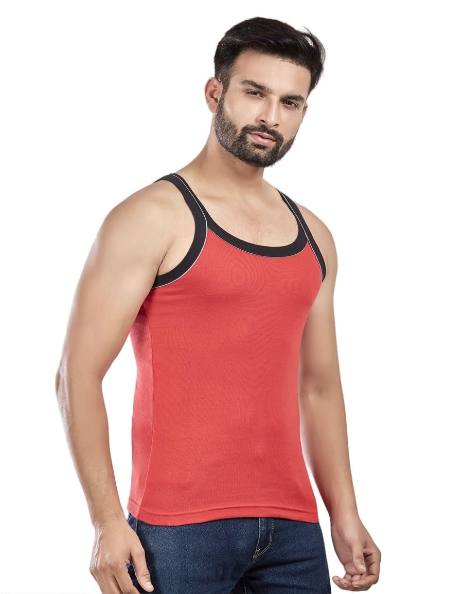 Men's Cotton Vest - Pack of 4 (Elegant Gym) (Multicolor & Assorted)-image-21