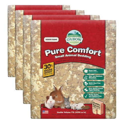 Image of Oxbow Small Animal Bedding, Hamster, Guinea Pig, Rabbit, Blend, USA, 72 Liter (Pack of 4)