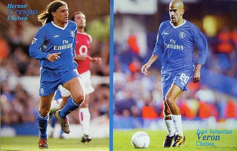 Amazon | クレスポ＆ヴェロン（チェルシー03/04）ポスター | ノー