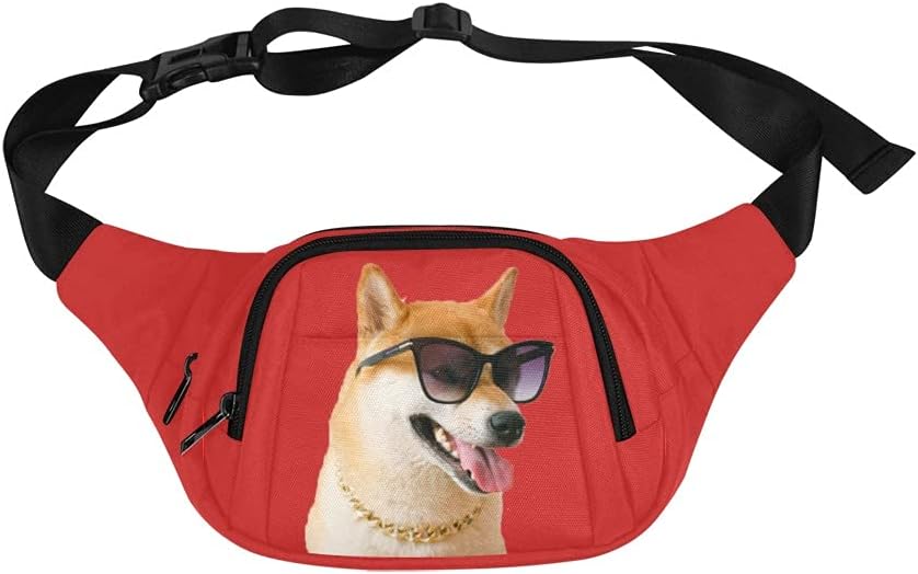 Personalized Fanny Bag for Women Men with Photo Name, Customized Picture Fashion Waist Bag Water Resistant Hip Bum Bag with Adjustable Belt for Travel Hiking Cycling Running (black)