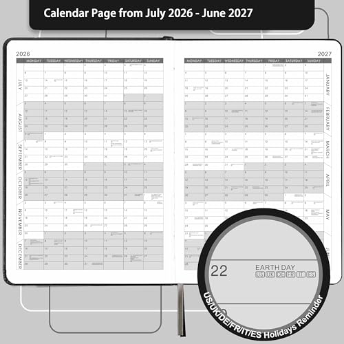 Agenda 2026 día por página para evitar el desorden diario en tamaño A5 con bolsillo 6
