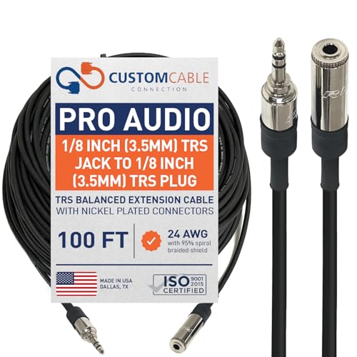 Cable de extensión de audio estéreo balanceado 3.5 mm 100 pies