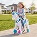 PonyCycle Rainbow Ride-on Unicorn Walking Pony Riding Horse Ride on Toy No Battery Required Advanced Model Y with Saddle Size 4 for Kids Ages 4-7 Indoor Outdoor with Wheels Y454