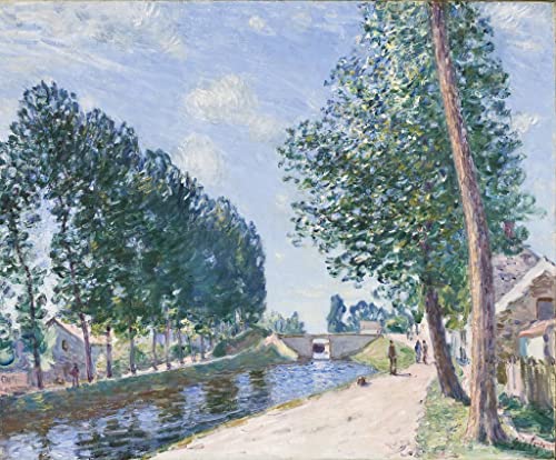 Affiche en toile Sisley décoration murale salon peinture paysage canal du Loing