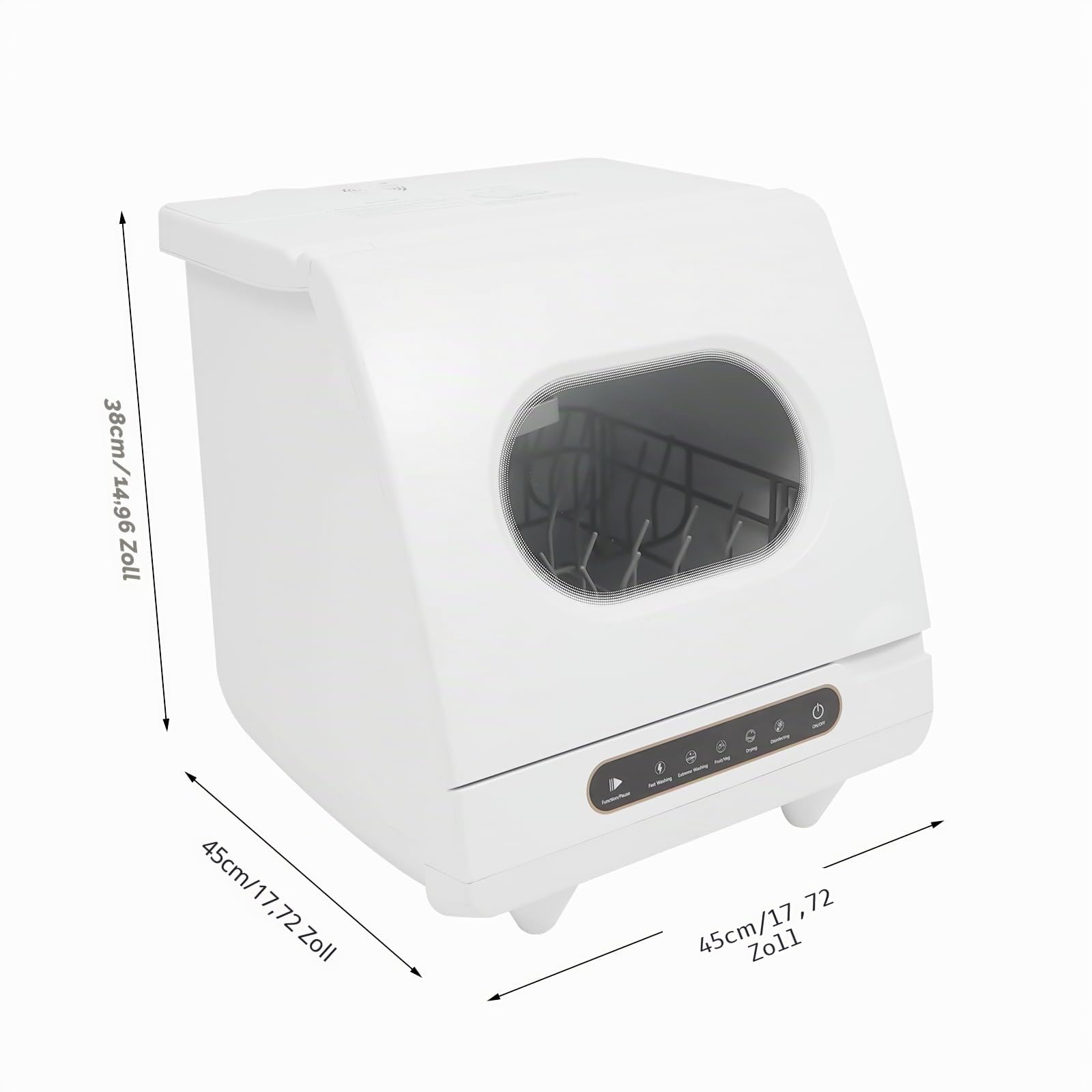Tischgeschirrspüler, Mini Geschirrspüler mit und ohne wasseranschluss verwendbar,Touch Control, 45 cm breit,Platz für 4 Maßgedecke, Mini Geschirrspüler für Wohnungen, Schlafsäle und Wohnmobile