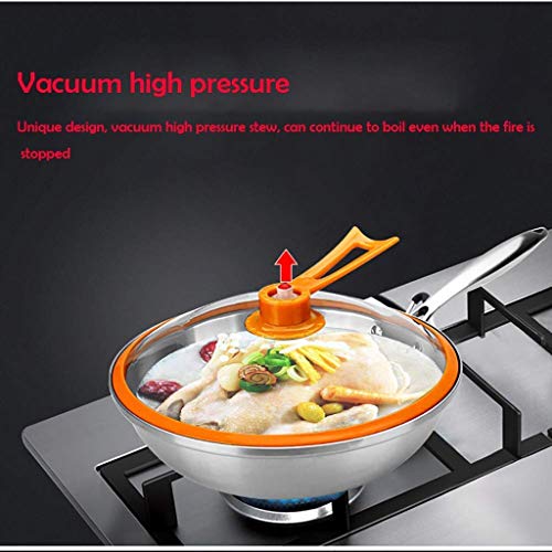 Wok de acero inoxidable con mango auxiliar y tapa miniatura 5