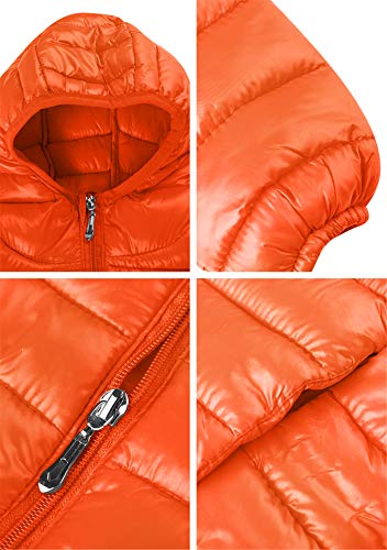 Image of Kid Winter Looser Fit Hooded Down Jacket Lightweight Warm Packable Jacket with Pocket