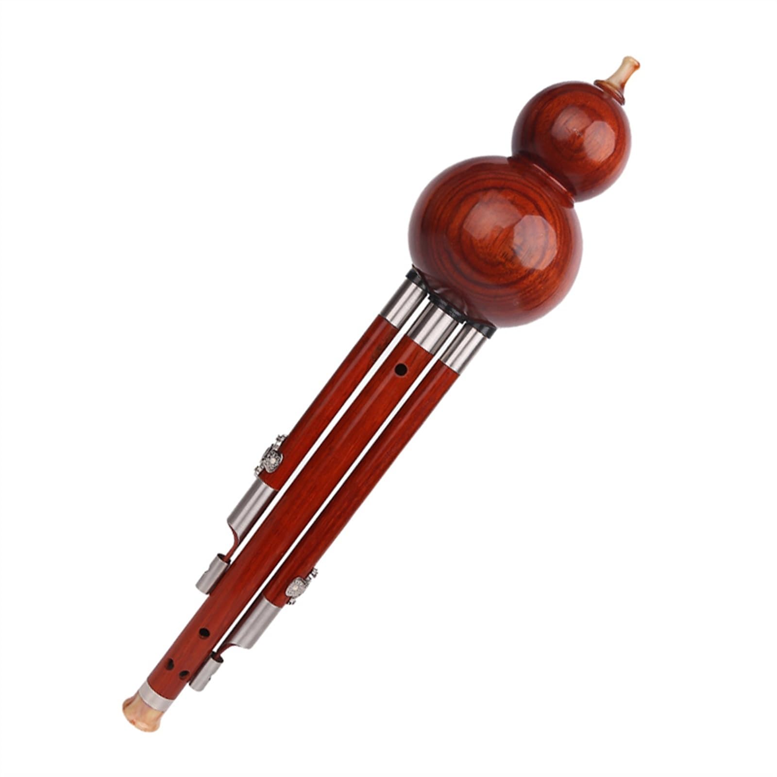 Flauto a Cucurbit Interamente in Mogano, Chiave di Do/Si bemolle, Strumento Musicale con Custodia, Hulusi Professionale, 01 Si bemolle, 2 Si bemolle,2-B Flat