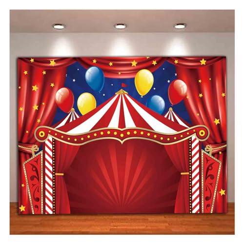 Carnival Theme Red Circus Tent Backdrop Big Top Circus Carnival Themed Birthday Party Photo Background Newborn Baby Shower Photography Photo Booths Banner Decorations Supplies 8x6ft