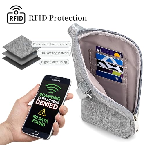 Image of RONSIN Small Anti Theft Crossbody Bags for Women Nylon Cell Phone Purses RFID Blocking Travel Purse with Locking Zipper