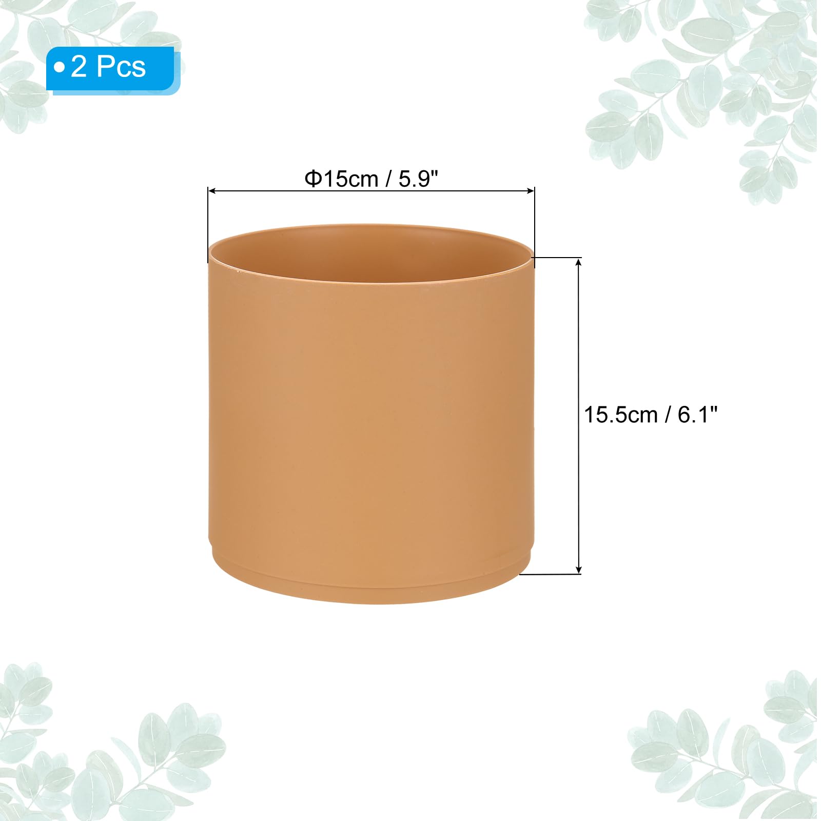 PATIKIL 6 Inch/15cm Plastic Plant Pots - Image 2