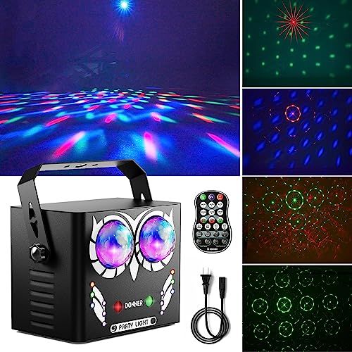 Donner Rave Lights - Sound Activated 120 Patterns RGBW Strobe Projector with DMX & Remote Control...