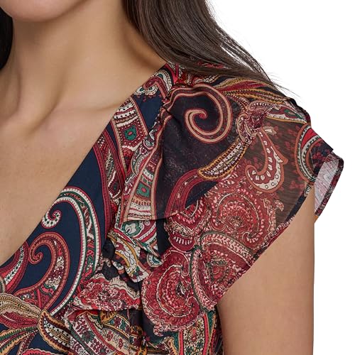 Image of Tommy Hilfiger Women's Light V Neck Flattering Maxi Dress