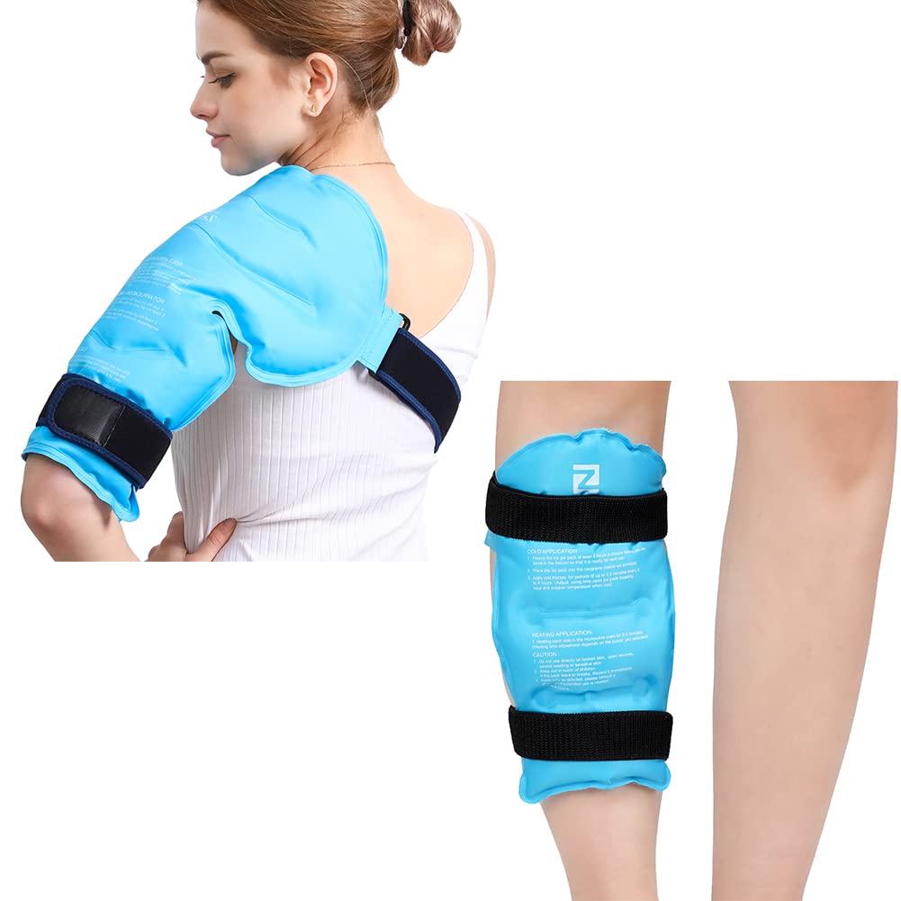 Photo 1 of Shoulder Ice Pack for Rotator Cuff Injuries, Reusable Flexible Gel Cold Pack Wrap for Shoulder Sports Injuries Swelling Joint Pain Surgery Arthritis, Hot Cold Therapy Wrap for Left or Right Shoulder