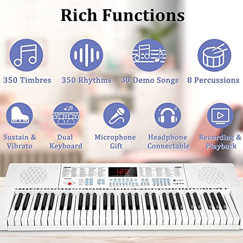 Clavier de piano numérique,clavier de piano 61 touches éclairées piano électrique portable pour débutants avec 3 modes d… - Les Beatles, Paul McCartney, John Lennon, RIngo Starr, George Harrison Clavier de piano numérique,clavier de piano 61 touches éclairées piano électrique portable pour débutants avec 3 modes d… – Image 6