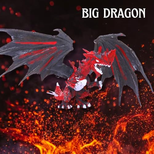 Image of Realistic Flying Dragons Dinosaur Animal Toys for Kids 3+ Years | 6PCs Big Size Jurassic Park Dino Animals Figure Set | Birthday Gifts Safari Dino Animals Egg Toy Action Figurine (Dragon 6)