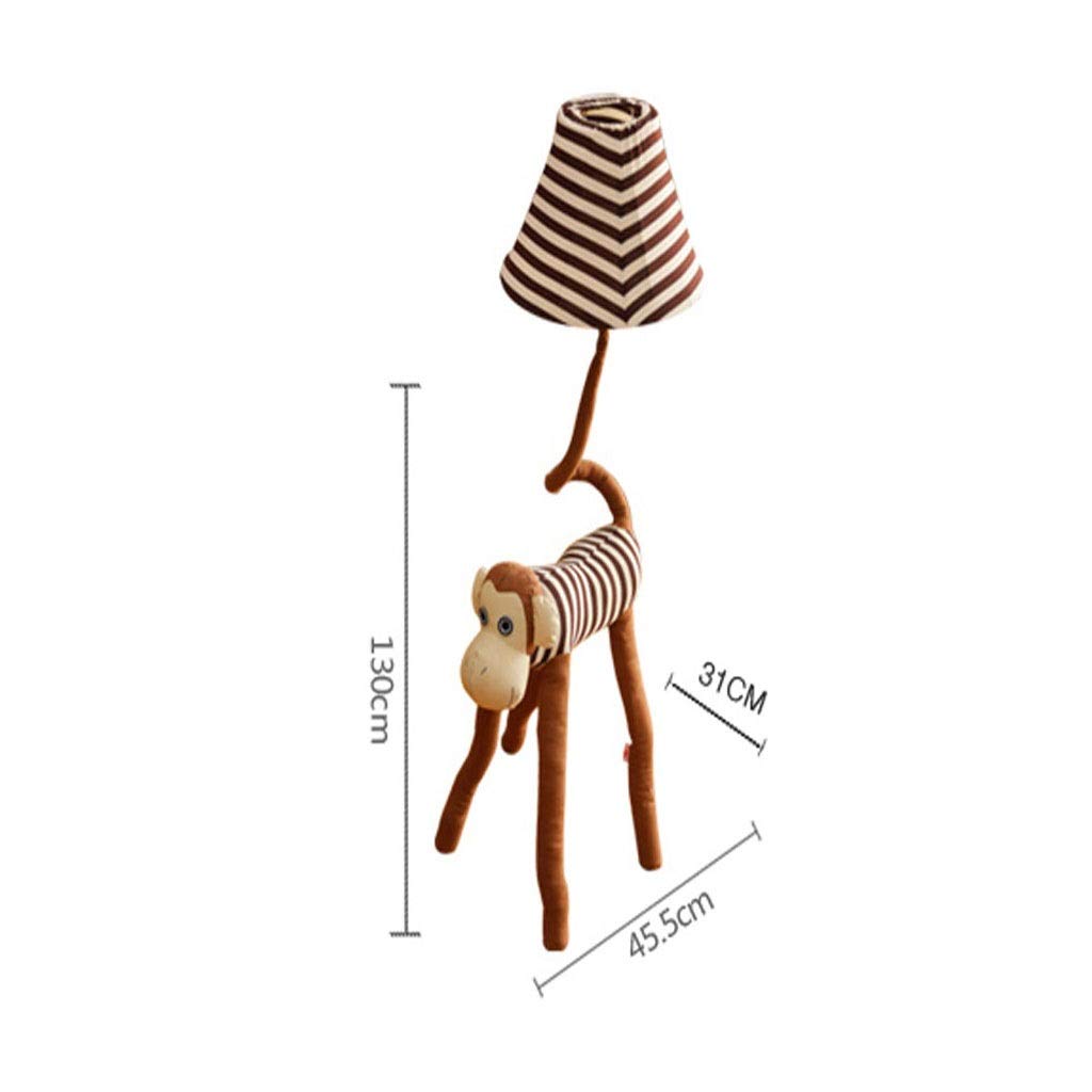Niedliche Dekorative Tier Gestreifte Niedliche Affe Stehlampe Kreative Cartoon Augenschutz Schlafzimmer Wohnzimmer Kinderzimmer Geschenklampe（Cartoon-Taste/Dimmen） AA+(Remote Control Model)