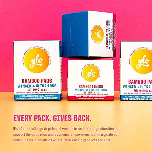 Glo Organic Bamboo Light Incontinence Pads Ultra Biodegradable For Sensitive Bladders & Periods - Superior Leak Protection And Comfort - 12 Count #TOP6